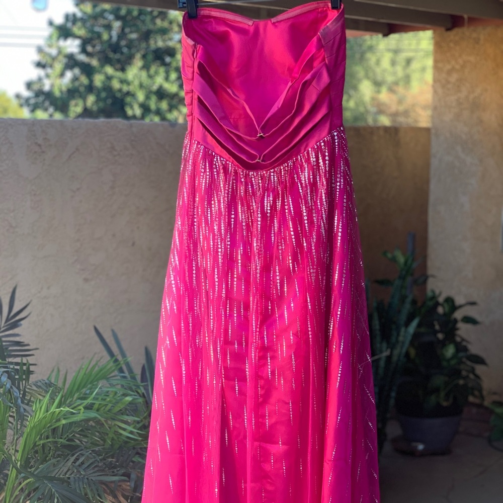 Pink & Silver Full Length Formal Dress - Picture 4 of 4